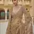 golden net saree with sequins embroidery work