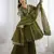 olive green designer anarkali suit