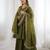 olive green designer anarkali suit