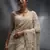 off white net saree with sequins embroidery work