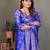 blue silk saree with zari weaving butta