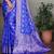 blue silk saree with zari weaving butta