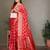 red silk saree with zari weaving butta