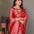red silk saree with zari weaving butta