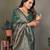 green silk saree with zari weaving butta