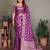 plum silk saree with zari weaving butta