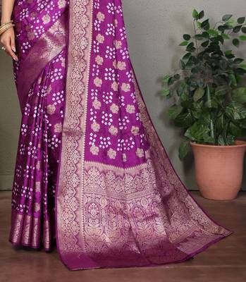 plum silk saree with zari weaving butta 3