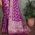 plum silk saree with zari weaving butta