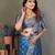 teal silk saree with zari weaving butta