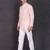 pink cotton short kurta set with plain work