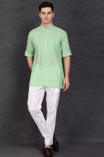 geen cotton short kurta set with plain work