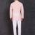 pink cotton short kurta set with plain work