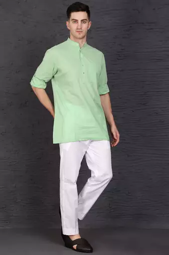 geen cotton short kurta set with plain work