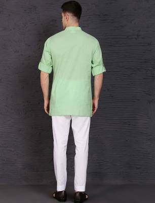geen cotton short kurta set with plain work 3