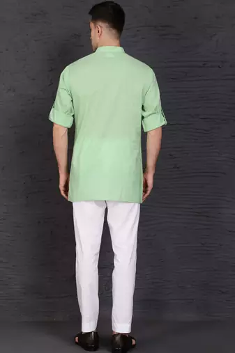 geen cotton short kurta set with plain work