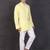 yellow cotton short kurta set with plain work
