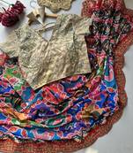 multicolor georgette saree with sequins lace border