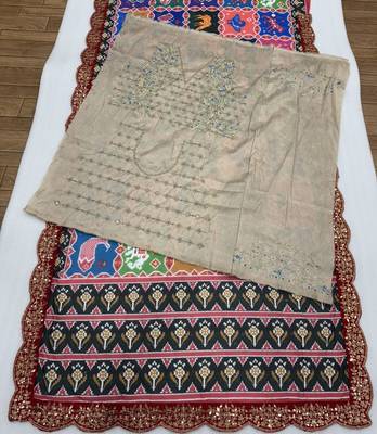 multicolor georgette saree with sequins lace border 5