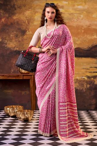  tasar silk printed saree with rich look