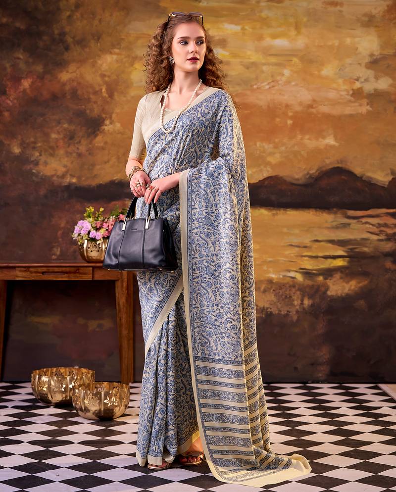  tasar silk printed saree with rich look