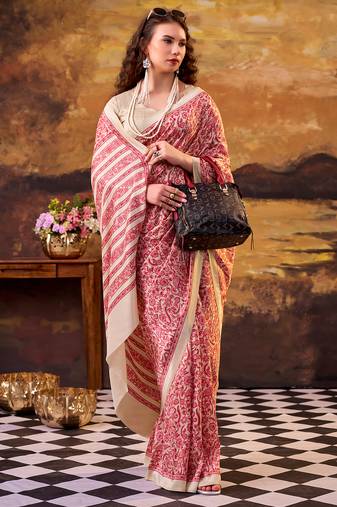  tasar silk printed saree with rich look