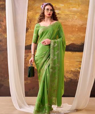  crepe weaving saree for special occasions 1
