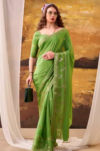elegant crepe weaving saree for special occasions