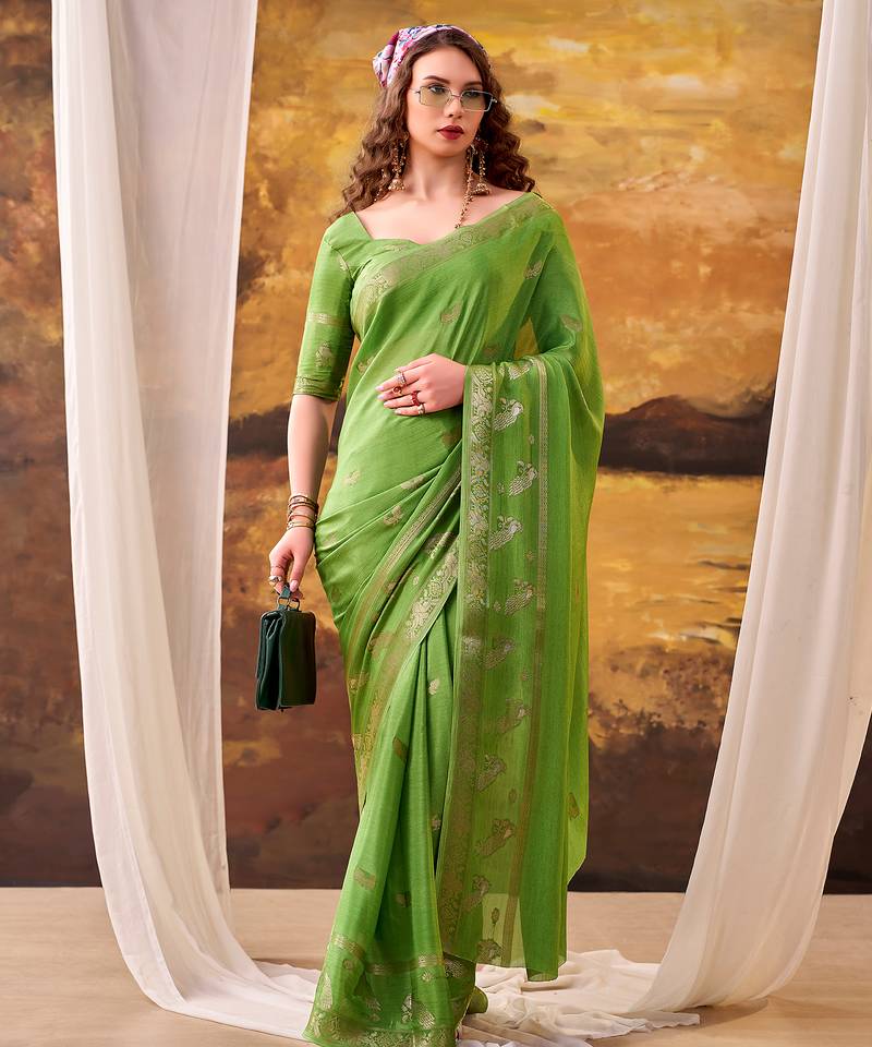 Crepe weaving saree for special occasions