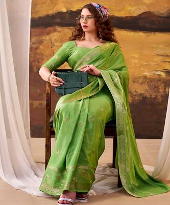  crepe weaving saree for special occasions 2