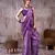 lavender satin silk saree with intricate printed designer pattern