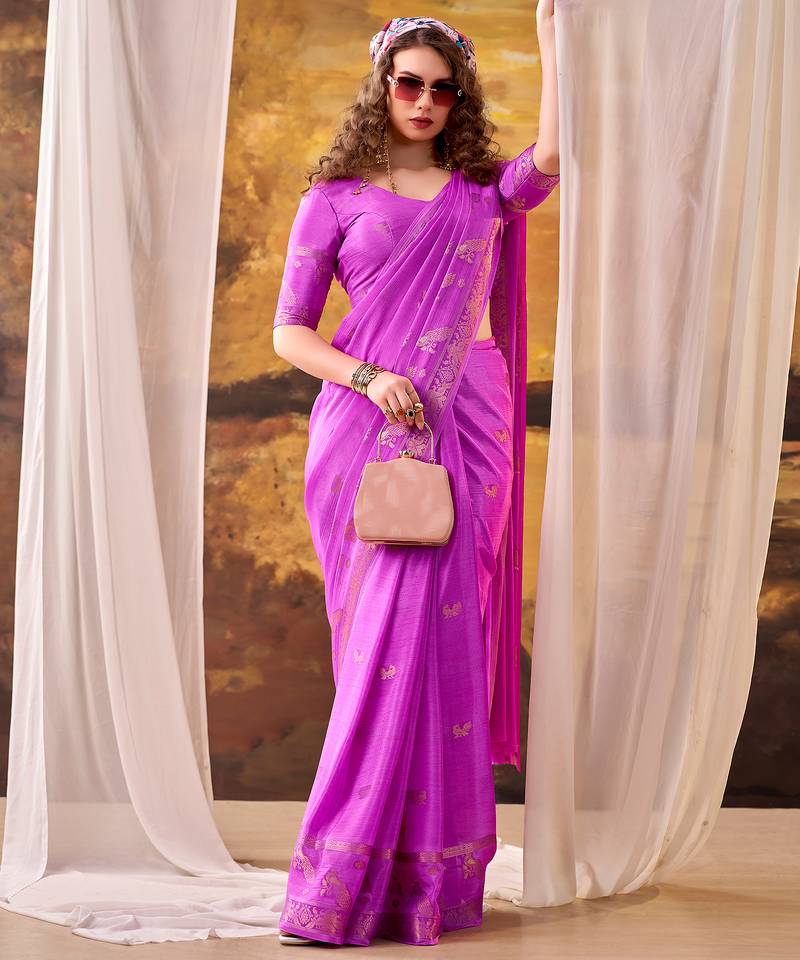 Elegant crepe weaving saree for special occasions