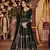 black georgette cording sequins embroidered semi-stitched anarkali suit