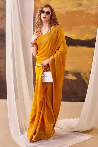  crepe weaving saree for special occasions