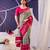 Tasar silk floral printed saree with shimmering foil work