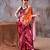 Premium satin silk floral printed saree for women