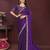 Enchanting purple rangoli silk embroidery multi sequence work indian wedding saree