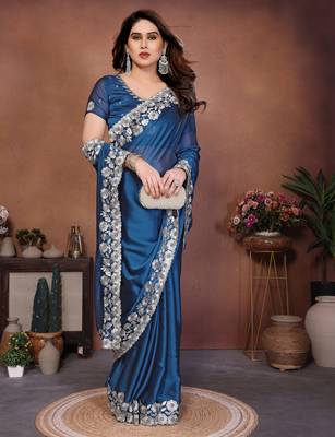 royal blue rangoli silk embroidered zari work saree for women 4
