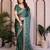 Delightful teal green rangoli silk embroidery multi sequence work indian reception saree