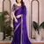 purple satin chiffon embroidered festive saree