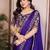 Fetching purple satin chiffon embroidery multi sequence work indian ceremonial saree