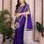 Fetching purple satin chiffon embroidery multi sequence work indian ceremonial saree