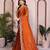 Glamourous orange rangoli silk embroidery multi sequence work indian ceremony saree