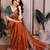 Glamourous orange rangoli silk embroidery multi sequence work indian ceremony saree