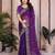 Graceful purple frendy chiffon embroidery multi sequence work indian wedding saree
