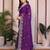 Graceful purple frendy chiffon embroidery multi sequence work indian wedding saree