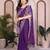 Graceful purple frendy chiffon embroidery multi sequence work indian wedding saree