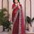 Charming maroon frendy chiffon embroidery multi sequence work indian party wear saree