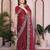 Charming maroon frendy chiffon embroidery multi sequence work indian party wear saree