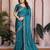 Delightfully rama satin chiffon embroidery multi sequence work indian festival saree