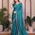 Delightfully rama satin chiffon embroidery multi sequence work indian festival saree